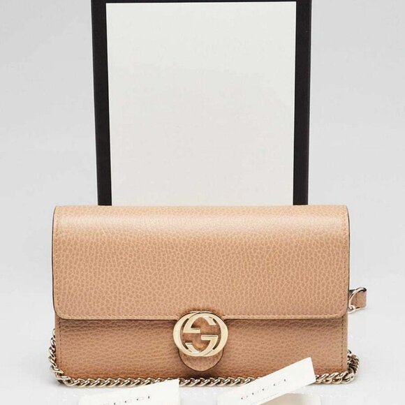 Gucci Beige Leather Interlocking G Wallet on Chain Clutch Bag - Picture 10 of 10